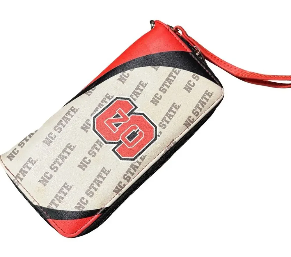 NC State Wolfpack NCAA Curve Zip Organizer Wallet Wristlet Red Black